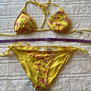 Gilly Hicks Bikini set large yellow flowers